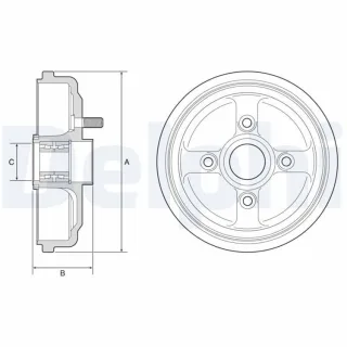 Delphi BREMSTROMMEL INKL. LAGE Chevrolet Aveo Daewoo Kalos 1,4