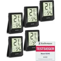 MAVORI Hygrometer und Thermometer digital mit sehr präzisen Messwerten, (5-St), Thermometer mit Luftfeuchtigkeit
