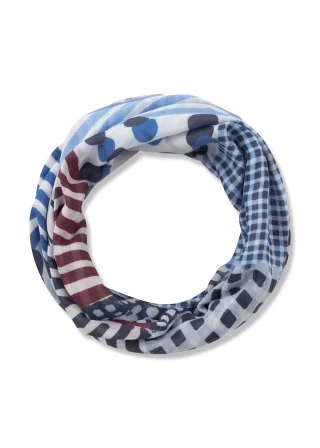 Loop-Schal aus recyceltem Polyester mit graphischem Muster blau - Gr. - ONE SIZE