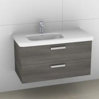 Artiqua 411 Waschtischunterschrank für DuraStyle 232510 Becken links Graphit Struktur quer, 411-WU2L 411-WU2L-D45-7098-401