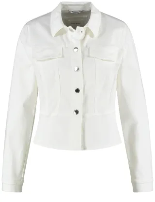 GERRY WEBER Collection - Jeansjacke mit Schößchen beige/weiß - Gr. - 46