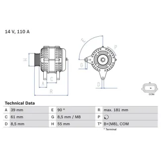 Bosch Lichtmaschine 110A Renault Clio Kangoo Megane Twingo Wind 1,6