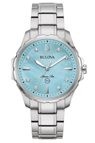 Bulova Marine Star Damen-Silberuhr 96P248
