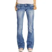 be styled Bootcut-Jeans low waist Damenjeans, lockere niedrig geschnittene Hosen j06x 5-pocket