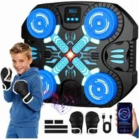 Wootoy Boxsack Boxmaschine Bluetooth Boxspielzeug Kinder Trainingsspiel Boxhandschuhe (mit 3 Spielmodi: Freies Training, Challenge und Memory, 1-tlg., Wandmontage ohne Bohren dank Klettstreifen), mit Bluetooth-Musik und LED-Lichteffekte sorgen