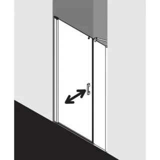 Kermi Pega Pendeltür 1-flügelig mit Festfeld PE1OL10320VAK 103x200cm, silber hochglanz, ESG klar, links, auf Duschplatz