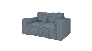 Sofa Designersofa 2-Sitzer VAJANA Stoff Tilia Azurblau