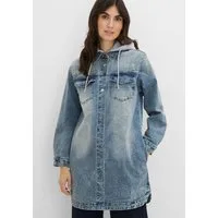 bonprix Jeansjacke lange, bequeme Passform, mit Eingriffs- und Brusttaschen