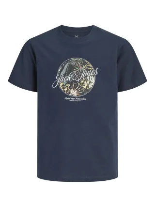 JACK&JONES - JJHONOLULU SHAPE TEE SS CREW NECK JNR Navy Blazer - Gr. - 152