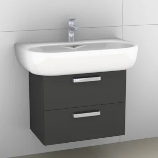 Artiqua 413 Waschtischunterschrank für 4U 123480 Anthrazit Glanz, 413-WU2L-K25-7065-51 413-WU2L-K25-7065-51