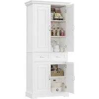 Homfa Küchenbuffet Küchenbuffet Küchenschrank mit 2 Schubladen Buffetschrank Vorratsschrank Mehrzweckschrank 180,5x80x39,5cm