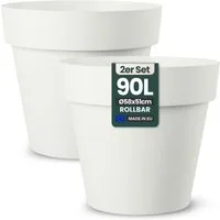 Kreher Pflanzkübel Rollbarer XXL Pflanzkübel "LIKE" Ø 58 cm in verschiedenen Farben (2 St)