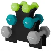 SONGMICS Hantel-Set Kurzhanteln, Hantel Set 12kg, Hexagon, Neopren Hanteln