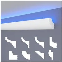 HEXIMO Eckprofil (LED Stuckleisten klassisch, XPS Styropor indirekte Beleuchtung Wand- & Deckenleisten Lichtvoutenprofil (Muster HLED 26)