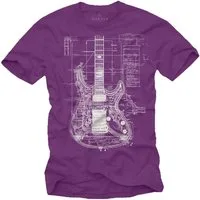 MAKAYA Print-Shirt mit Gitarrenmotiv Herren Musik Geschenke Gitarrenspieler (Schwarz, Blau, Grün, Blaugrau, Grau, Lila, S, XL, 3XL, 4XL, 5XL, L, M, XXL) Baumwolle