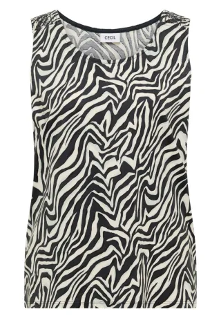 Cecil - Top mit Animalprint grün - Gr. - M