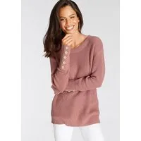 Laura Scott Strickpullover Übergangspullover aus Grobstrick, mit Zierknöpfen