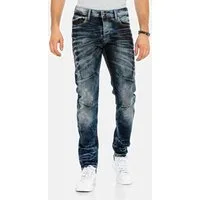 Cipo & Baxx Tapered-fit-Jeans Jeans mit cooler Waschung und Ziernähten, CD-286