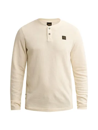 PME Legend - light slub terry gd henley bone white - Gr. - M