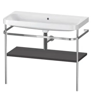 Duravit Happy D.2 Plus c-shaped Set mit Metallkonsole Graphit Supermatt 975x490x850 mm - HP4838N8080 HP4838N8080