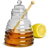 Sendez Honigglas 3-tlg. Honigtopf Honigdose Honigspender Marmeladendose Vorratsdose, Borosilikatglas, (3-tlg), Honigglas