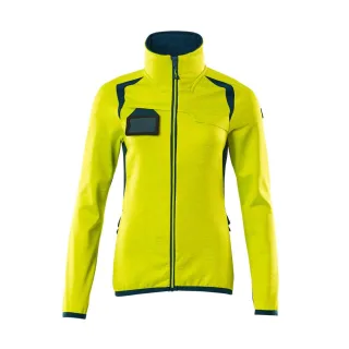 MASCOT Damen Fleecepullover mit Reißverschluss ACCELERATE SAFE Hi-vis Gelb / Dunkelpetroleum L - 19453-316-1744-L