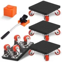 LEMLIT Möbelrolle 9 Stück Möbel Transportroller Set mit 4 Transportrollern, 360° drehbar, (Möbeltransporthilfe mit Transportrollern, 9-St., Möbelheber mit 4 Transportrollern und Höhenpads), Möbeltransporter für Umzug Schwere Möbel, bis 400 kg