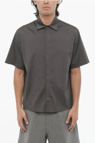 Kurzärmliges Loose Fit Hemd in Grau