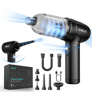 MECO ELEVERDE 4-in-1 Wireless Air Duster & Vacuum Cleaner | 6000mAh Long Battery & Type-C Fast Charging | 3-Gear Adjusta