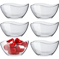 KONZEPT Salatschüssel Glas klein 6/12er Set – 310 ml, stapelbare, Salatschälchen, (6-tlg), ideal als Müslischalen, Servierschalen, Snackschalen, Dessertschalen
