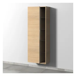 Sanipa 3way Stauraumschrank mit 1 Tür und offenen Fächern, Eiche-Nordic BR18048