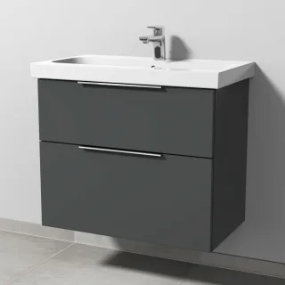 Sanipa 3way Waschtischunterbau zu Geberit iCon Light Waschtisch mit 2 Auszügen, Anthrazit-Matt UM57222