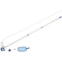 BESTWAY Kescher AquaClean Pool Reinigung Kit Poolsauger Teleskopstange 279cm (BESTWAY), leichter Aluminium-Teleskopstiel für Kescher und Saugbürste