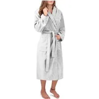 normani Damenbademantel Damen Premium Bademantel Basic, 122, Baumwolle, Schalkragen, Bindegürtel, Saunamantel aus weicher Baumwolle