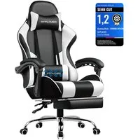 GTPLAYER Gaming-Stuhl Bürostuhl mit Massagefunktion, Fußstütze, Kopfstütze (Packung), Ergonomischer Gamer Stuhl Maximale Belastung 150 kg, 360° drehbar