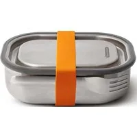 black+blum Lunchbox, Edelstahl, (1-tlg), (3-in1), auslaufsicher, mit Silikon-Ventil, Gabel und Gurt, 600 ml