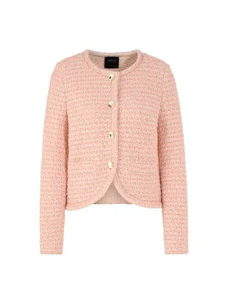 Marc Cain Collections - Maschentweed-Cardigan Knitted in Germany peach beige - Gr. - 36