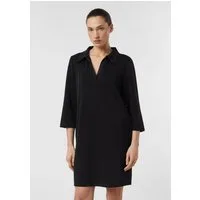 comma Minikleid Kleid Kurzes Jerseykleid mit Polokragen und Eingrifftaschen