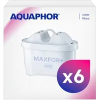 AQUAPHOR Kalk- und Wasserfilter MAXFOR+ mit Magnesium, Pack 6 - gegen Kalk, Chlor & weitere Stoffe, Zubehör für AQUAPHOR Modellen Onyx und Jasper als auch Amethyst sowie mit vielen weiteren Tischwasserfiltern anderer Hersteller, AQUALEN Technologie. 