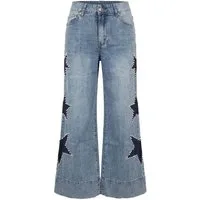 Miss Goodlife Bootcut-Jeans Miss Goodlife MG15719 Wide-Leg-Jeans „Stars“ Mid Blue
