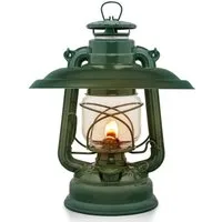 Feuerhand Outdoorkerze Sturmlaterne 276 inkl. Reflektorschirm (Spar-Set, 2-tlg., 1 x Lampe + 1 x Schirm), Farbe: Mossgreen, pulverbeschichtet
