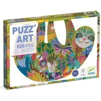 DJECO Konturenpuzzle Puzz’Art Puzzle Faultier 500 Teile Silhouette ab 8 Jahren mit Poster, 500 Puzzleteile