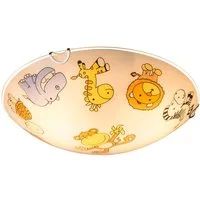 GLOBO LIGHTING Deckenleuchte, Leuchtmittel nicht inklusive, Kinderleuchte Deckenlampe Glas Kinderzimmerlampe rund, Glas bunt mit
