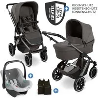 ABC Design Kombi-Kinderwagen Salsa 5 Air Set - Almond, 3in1 Kinderwagen Buggy mit Babywanne, Babyschale, Sportsitz & Zubehör