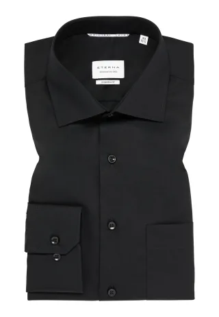 ETERNA - Original Shirt Popeline verlängerter Arm (68 cm) schwarz - Gr. - 45/Langarm - 65cm