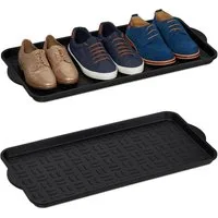 relaxdays Schuhabtropfschale XL Schuhablage 2er Set