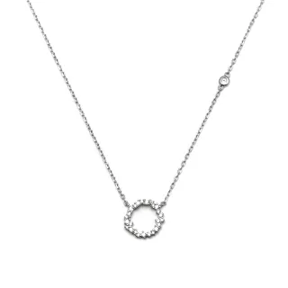 Luxenter Sterling Silber 925 Halskette mit rhodiniertem Brillant Zirkonia - Thilak