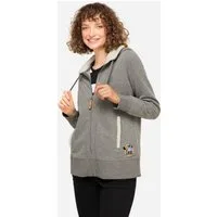 Laurasøn Sweatjacke Hoodie-Jacke Sweat Kapuze innen aus Teddy Langarm