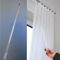 Bestlivings Paneelwagen Zubehör für Flächenvorhänge, (Gardinen Schiebestab - Transparent Kunststoff 90cm), Schleuderstab, Gardinenstab für Voränge