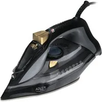 Adler Dampfbügeleisen AD 5038, 3000 W, Bügeleisen, Keramiksohle, 350ml Wassertank, schwarz, gold